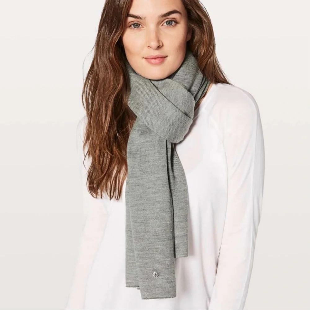 Lululemon Gray Merino Wool Cozy Up Scarf